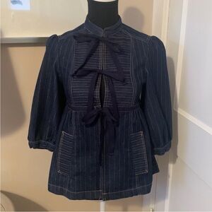 Marc Jacobs vintage denim jacket with bow tied closure